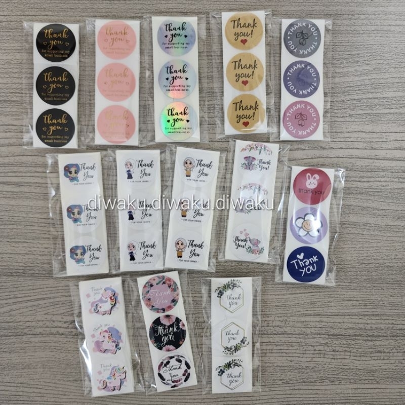 

25 biji stiker label thank you terimakasih size 2.5cm