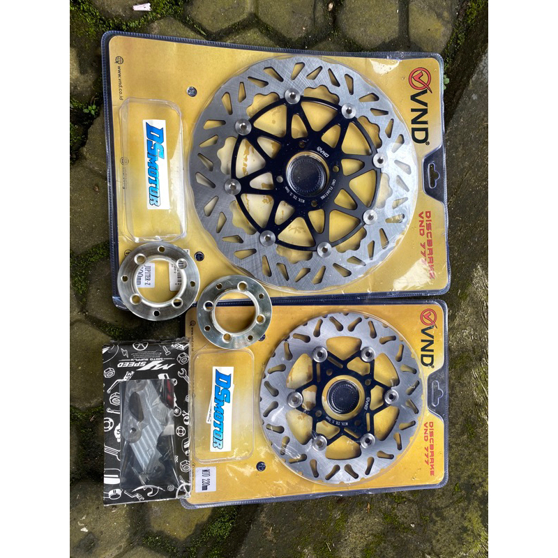 disc piringan cakram VND PSM floating ukuran depan 300mm belakang 220mm PNP suzuki set adaptor plend