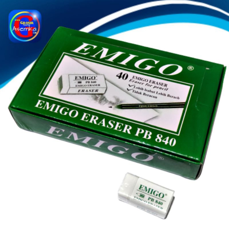 Eraser Penghapus Pensil Merk Emigo isi 40pcs