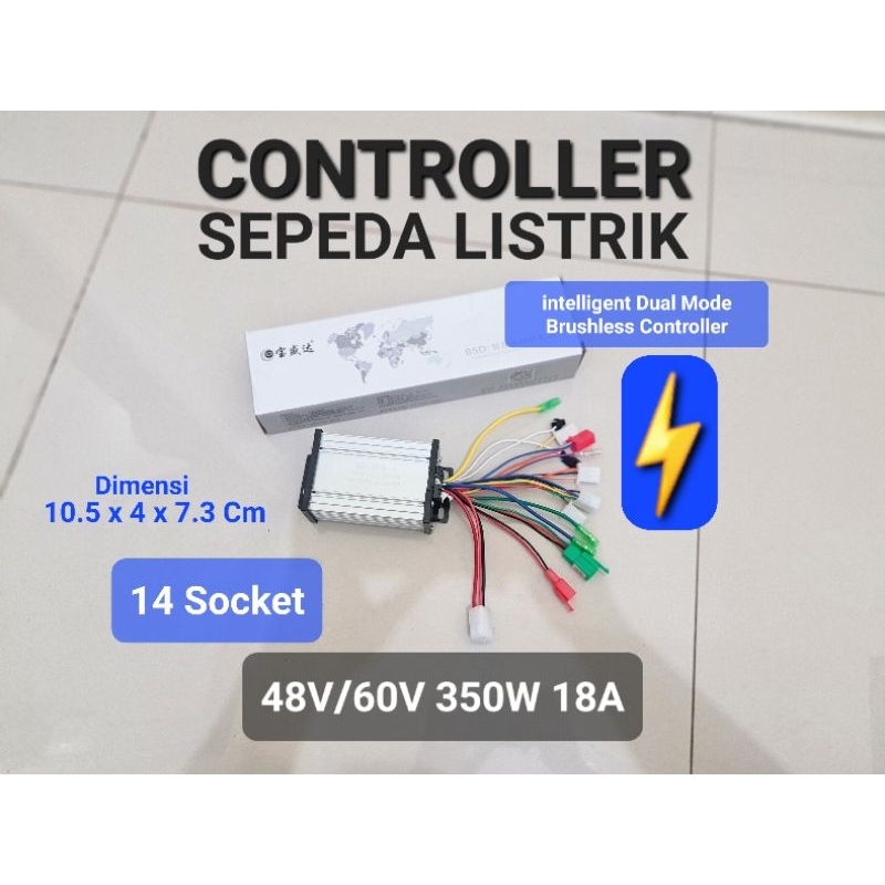 PREMIUM UNIVERSAL CONTROLLER SEPEDA LISTRIK 48v 60v 350w 18A CONTROLLER SELIS