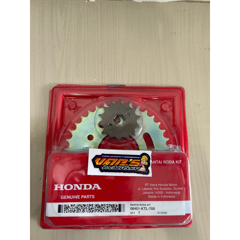 GEAR PAKET RANTAI SET KTL REVO 2007-2009 SUPRA FIT NEW SUPRA X 125 KARBU KHARISMA SUPRAX125 FI BLADE