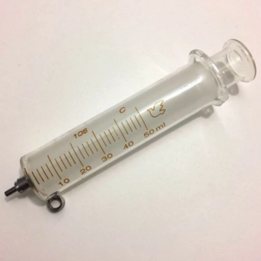 Syringe Glass Metal 50cc / 50ml Luer Lock Head
