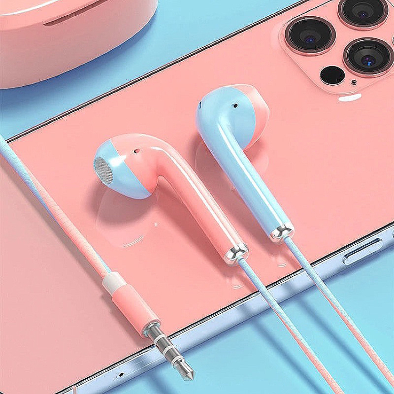 Headset Handsfree Macaron Stereo Earphone+Microphone