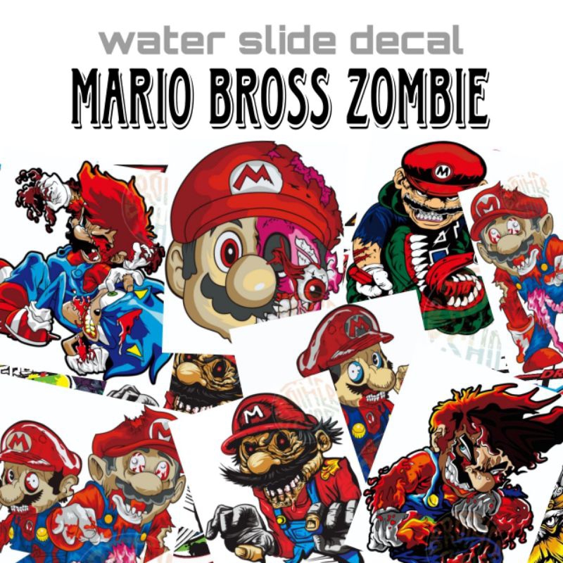 stiker water slide decal custom super Mario Bros racing