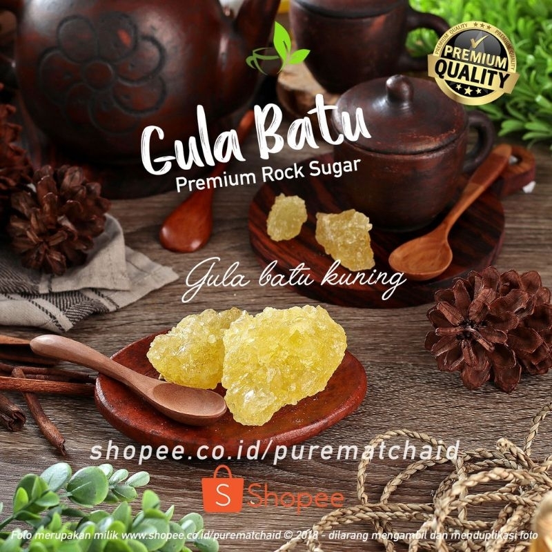 

Gula Batu Kuning Kristal Nira Asli Organik Rock Sugar Khas Premium Tanpa Pewarna Pengawet Batang Kubus