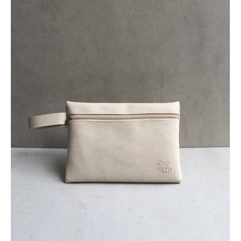 Souvenir Pouch Pernikahan Vinyl Zipper Front Mewah Murah