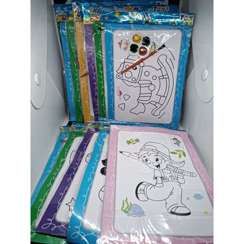 Lukisan Kertas Cat Air Bergambar Warna 2 sisi 1 pcs