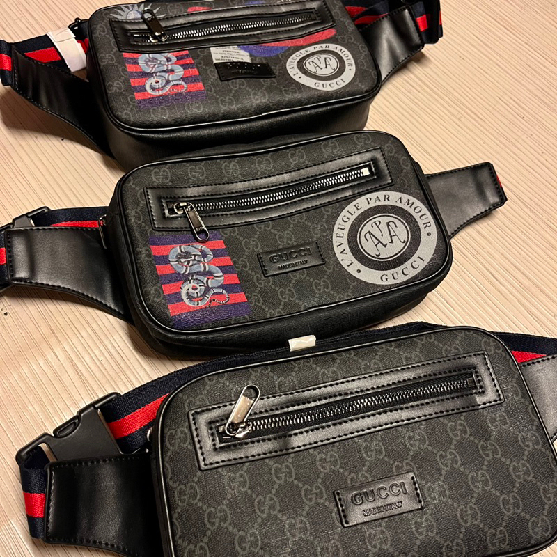 Waistbag pria gucci import premium tas selempang pria branded waist bag pria branded import