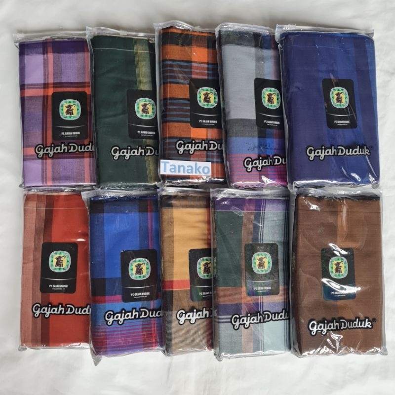 Sarung Gajah Duduk dewasa kain sarung pria katun motif kotak gajah duduk mika