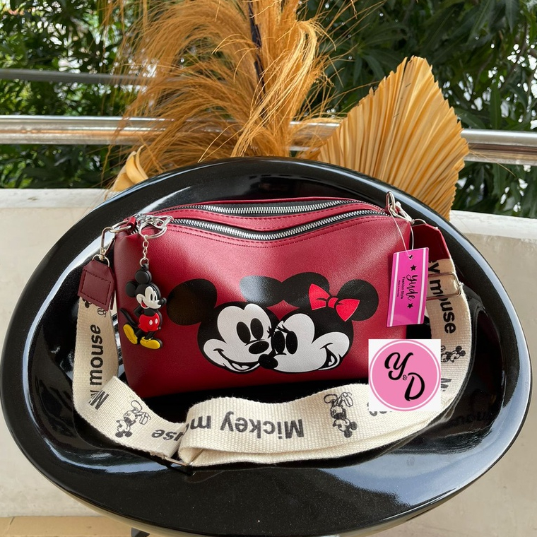 TAS SELEMPANG WANITA 2 RUANG MICKEY MOUSE / SLING BAG