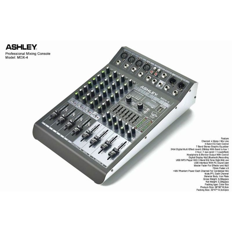 Mixer Ashley MDX4 4Channel Original/ MDX4 / Mixer 4 Channel