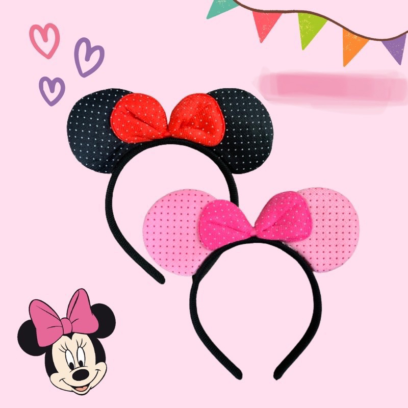 Bando Mickey Mouse Minnie bando aksesoris rambut pita Impor Premium