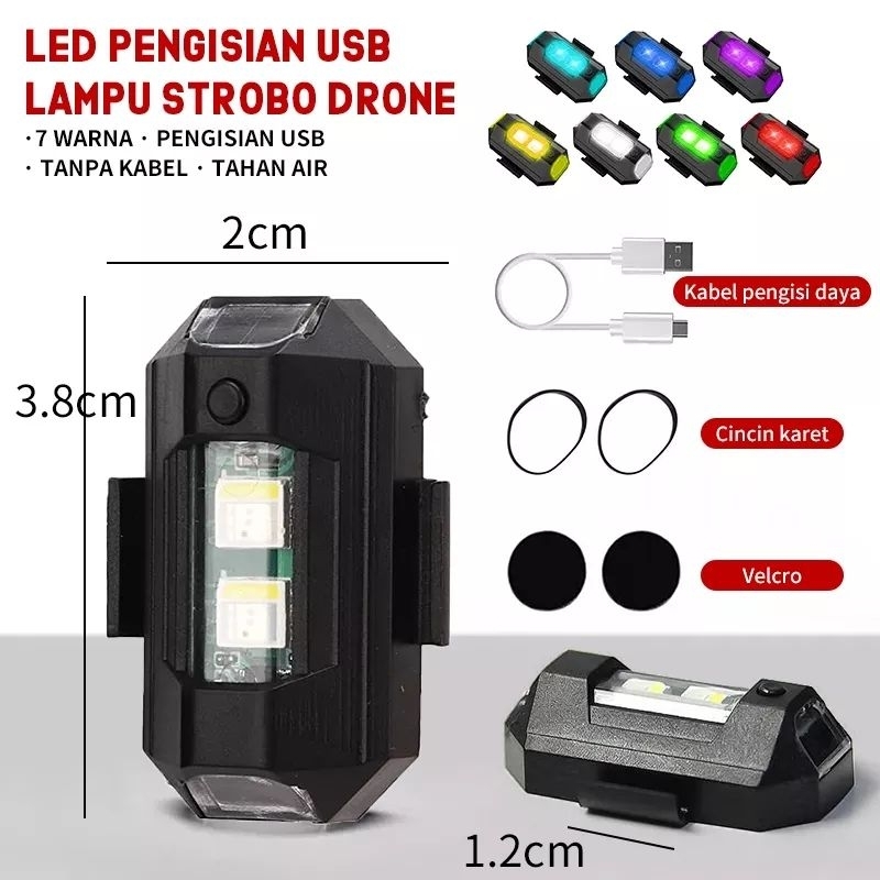 Lampu Strobo LED 7 Warna Universal/lampu pesawat/lampu kolong