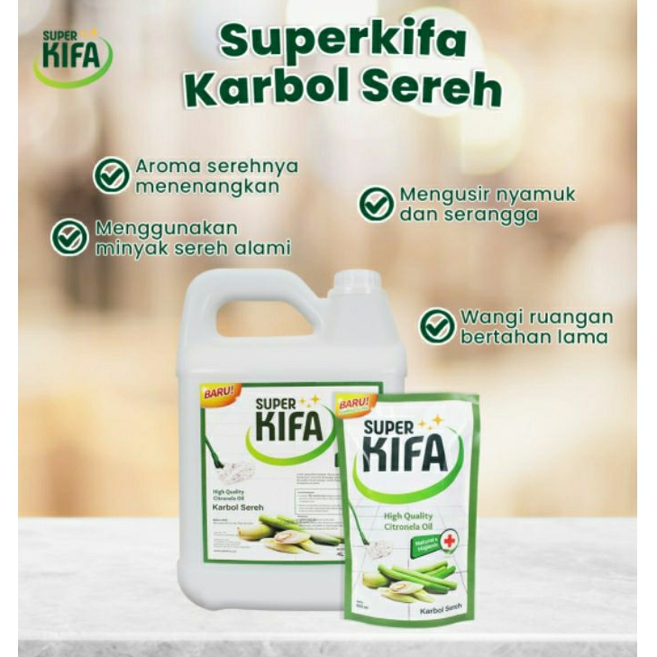 SUPER KIFA Karbol Sereh 800Ml -  Desinfectan Antibacterial