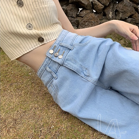 Lassie Alpha Otentik J29 Celana Kulot Jeans HW Jeans Wanita Celana Jeans Gaya Korea Boyfriend Jeans Premium