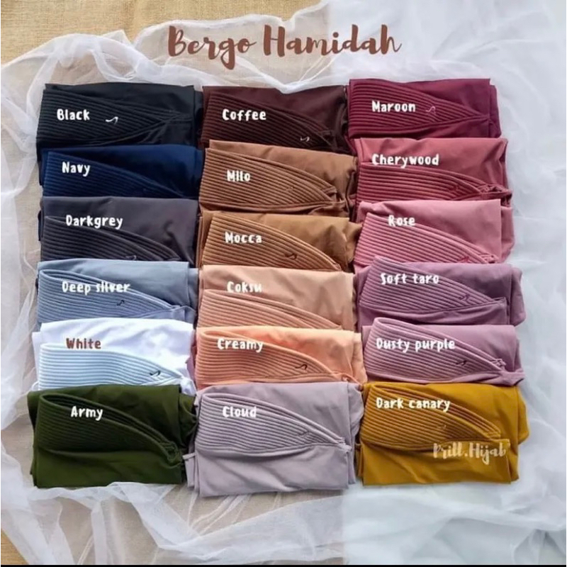 100 dapat 10 Hijab Bergo Hamidah