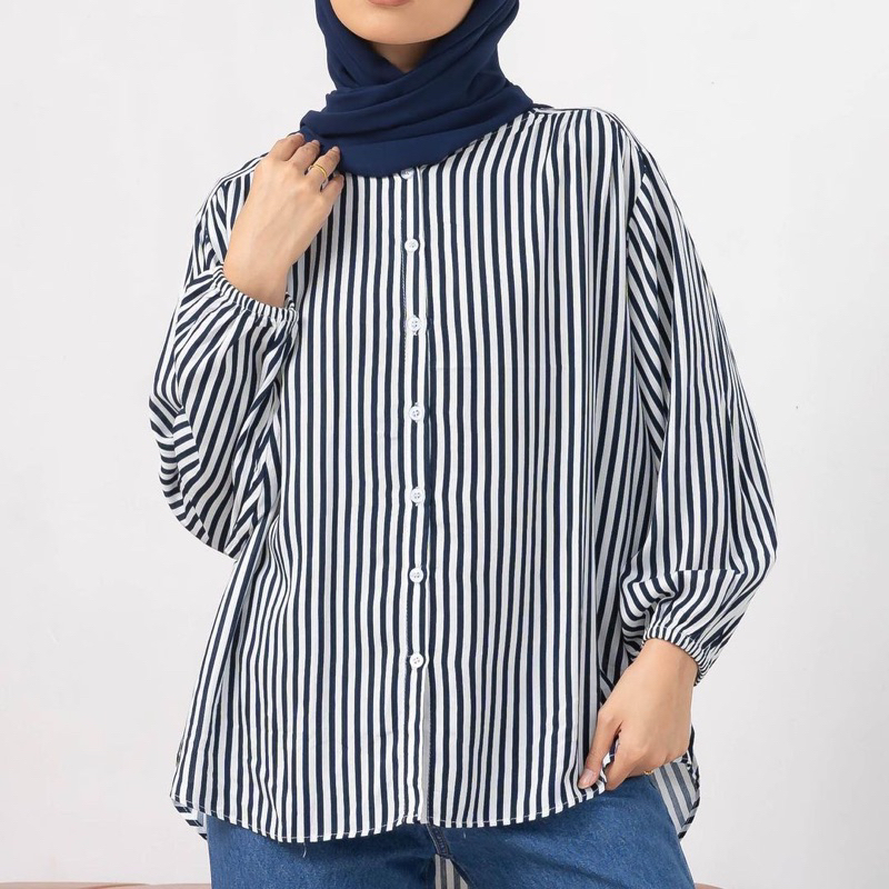 LALUNA BLOUSE | BLOUSE TERLARIS | RAYON STRIPE