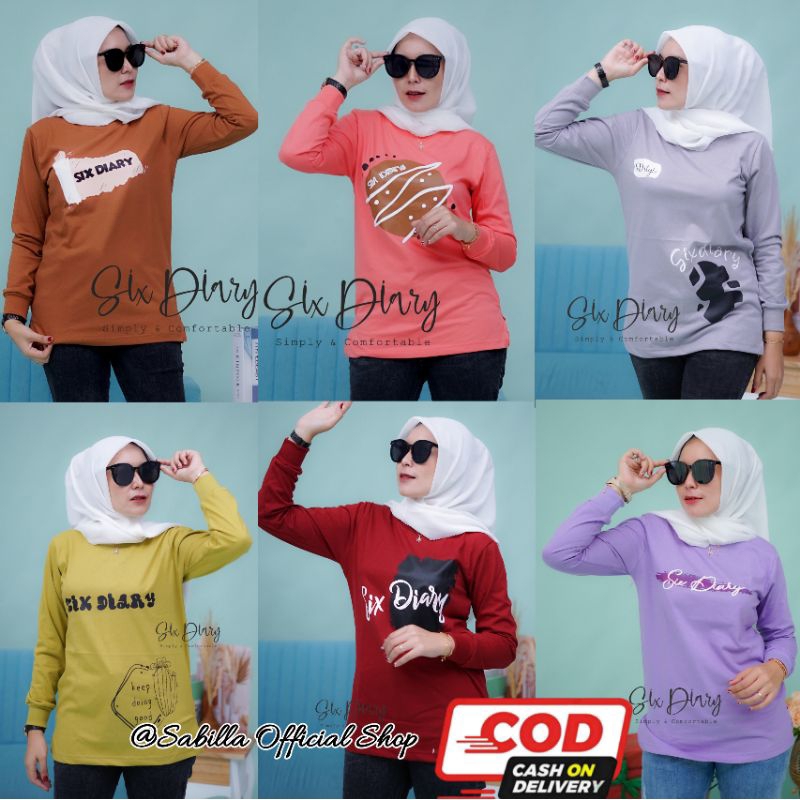 Baju Kaos Wanita Lengan Panjang Original Six Diary