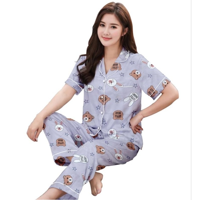 piyama wanita ld 100 cm terbaru/setelan wanita/baju setelan kekinian/baju tidur wanita