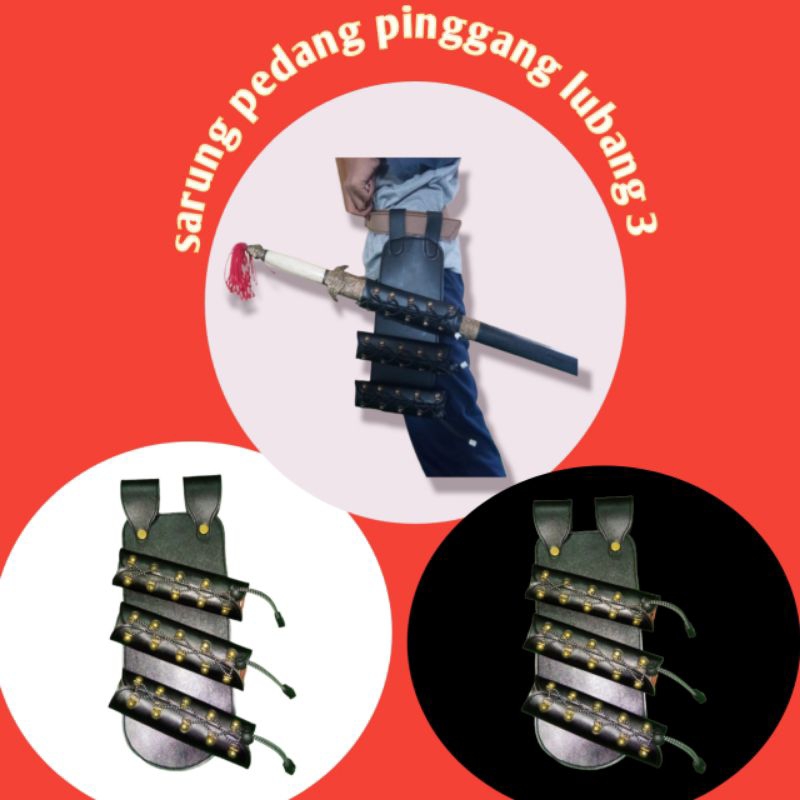 sarung pedang pinggang 3lubang+sabuk pinggang