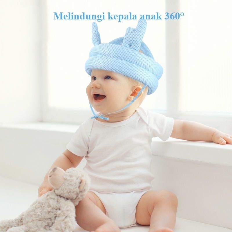 topi pelindung kepala bayi motif baling baling