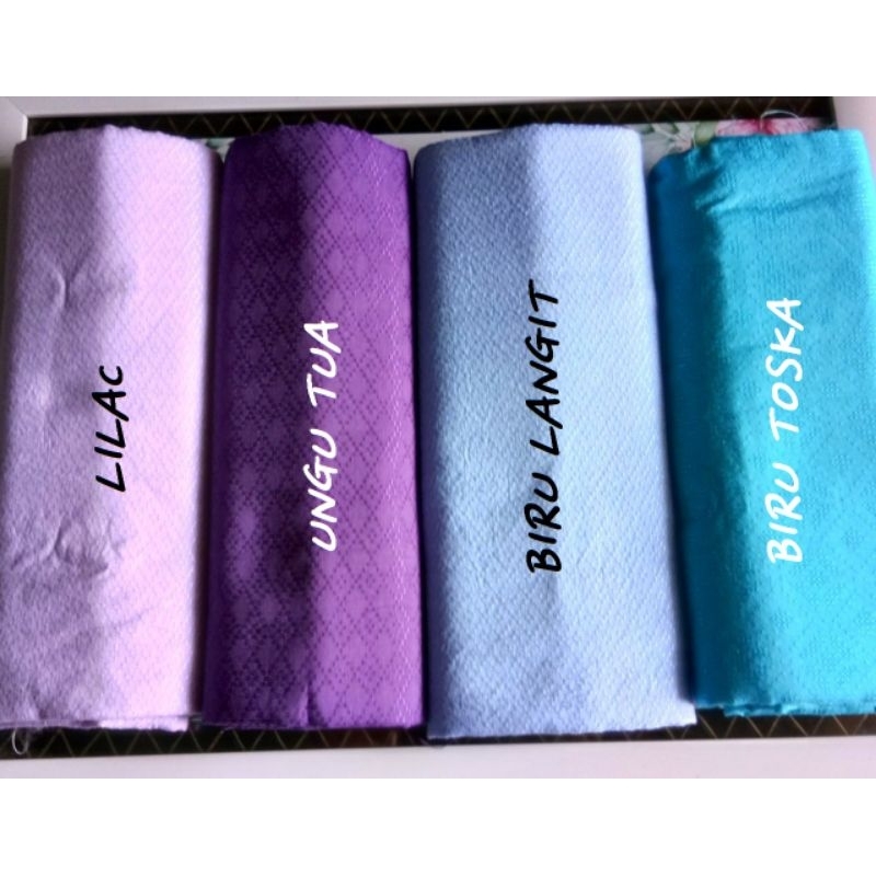 kain dobi pekalongan kain timbul kain dobi warna lilac ungu tua biru langit biru toska