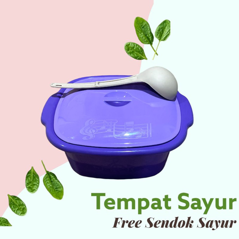 Kotak Wadah Sayur Lebaran MELODY Plastik/ Tempat Sayur Bonus Sendok Sayur / Wadah Saji Serbaguna