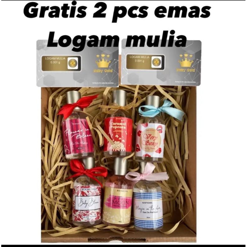 6 Botol Parfum Boomchel free 2 emas