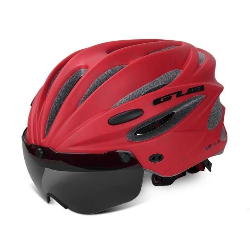 GUB Helm Sepeda Visor Aero EPS Magnetic Removable Lens - K80 Plus Hitam Black / Black Purple Ungu Gelap / Merah Red