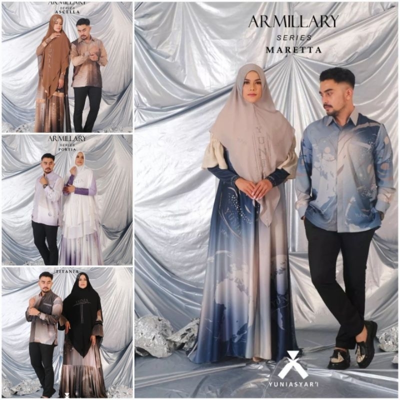 [YUNIA SYAR'I] GAMIS SYARI TERBARU / DRESS SET PRINTING COUPLE " ARMILLARY SERIES " By Yunia Syari
