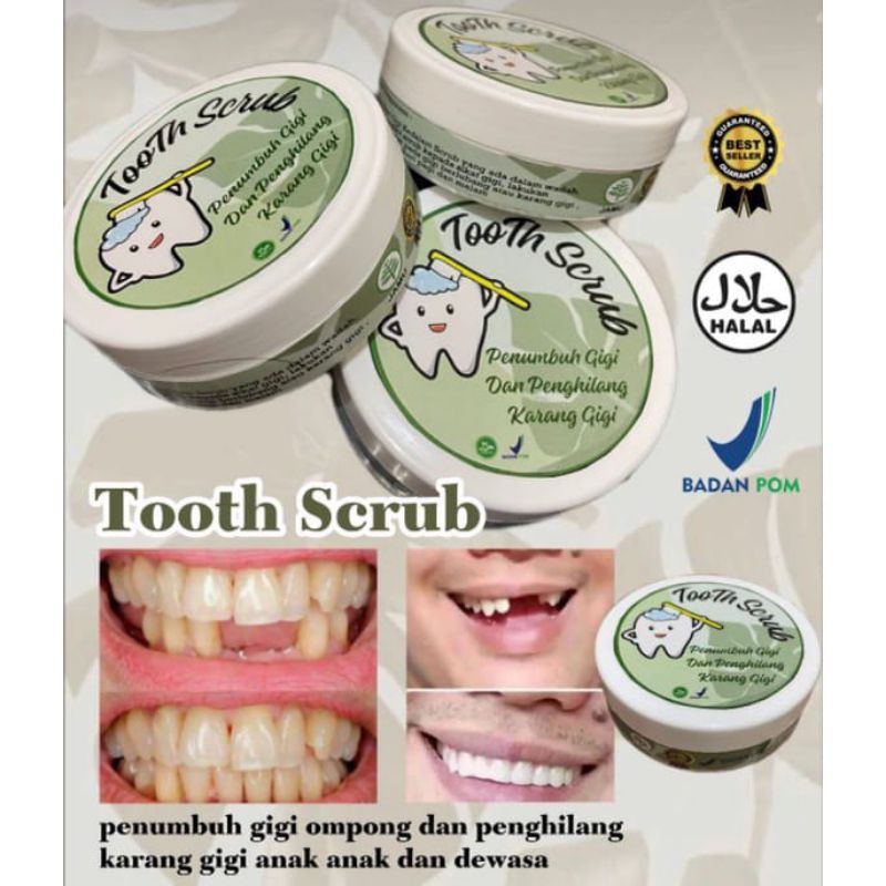 Tooth Scrub Penguat Gigi - Penumbuh Gigi Ompong Kropos Ampuh Halal