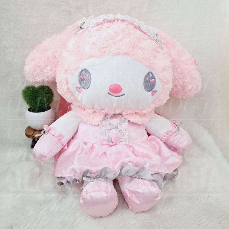 Tas Ransel Fullbody My Melody Dress Bando Pink Ransel My Melody Bulu Tas Boneka My Melody