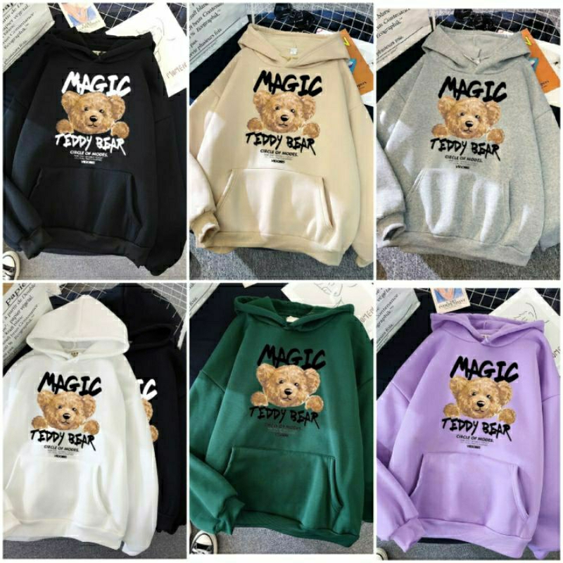 SWEATER HOODIE MAGIC BEAR FIT XL Sweater Wanita Sweater Cewek Sweater abg Sweater Viral Jaket Wanita Jaket cewek jaket abg sweater murah jaket murah kaos oblong kaos wanita kaos cewek kaos abg