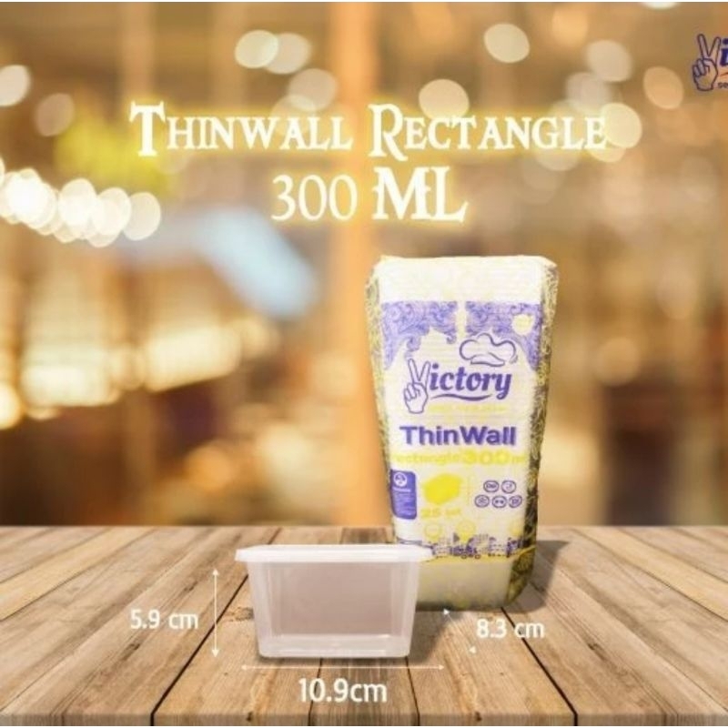 [Ecer min. 10] THINWALL VICTORY RECTANGLE 300ML KOTAK MAKAN PLASTIK THIN WALL