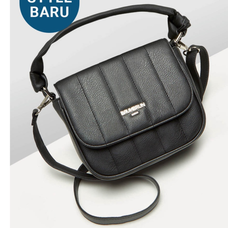 TAS SELEMPANG WANITA BRUNBRUN PARIS PUFFY BOWLER BLACK BT8244P3