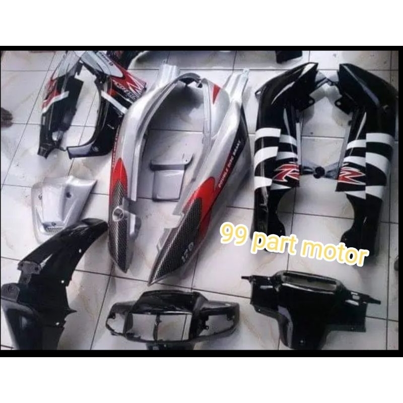 paket hemat cover body halus satria r 2 tak warna hitam silver  kenny robert  biru putih kuning hita