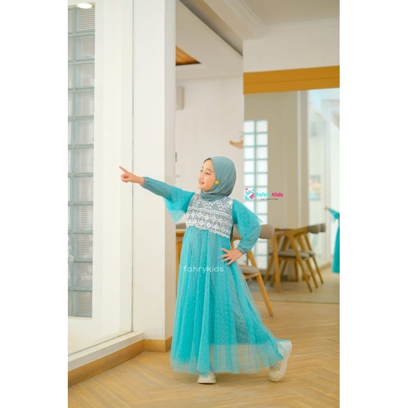 GAMIS SHENNA THE SERIES by FAHRY KIDS size 3-9 tahun gamis sheanna fahrykids