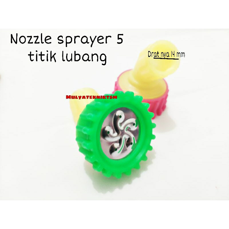Nozzle sprayer 5 lubang kepala sprayer plastik