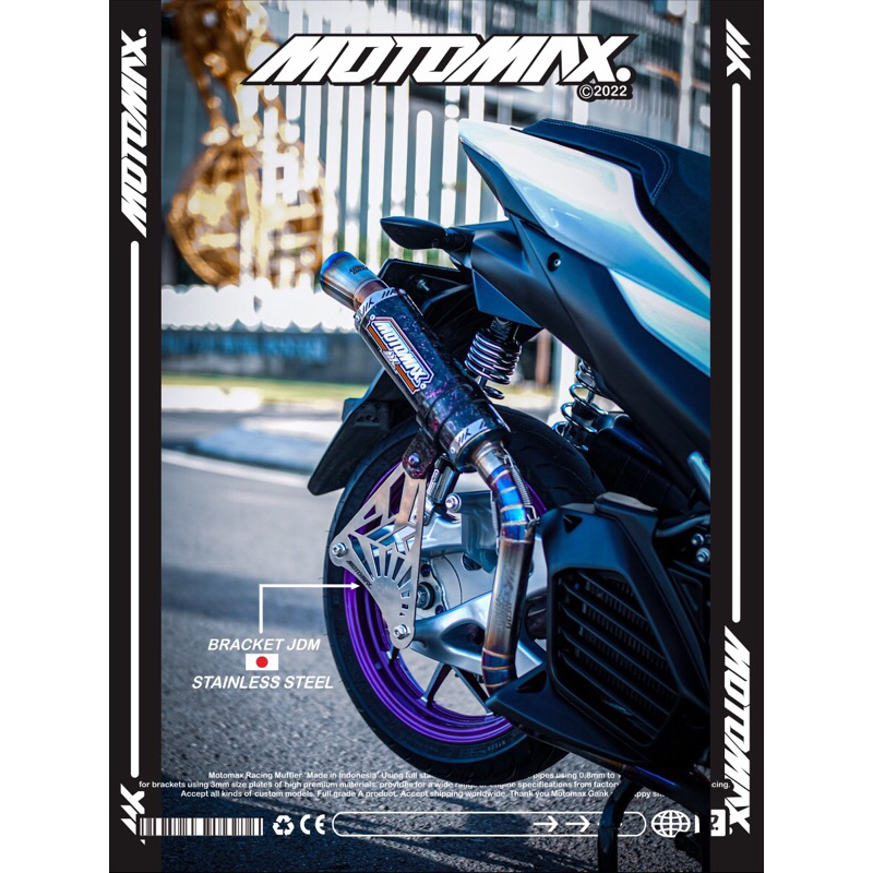 BRACKET/GANTUNGAN KNALPOT AEROX NEW AEROX OLD NMAX NEW NMAX OLD LEXIMODEL KNALPOT COBRA by MOTOMAX