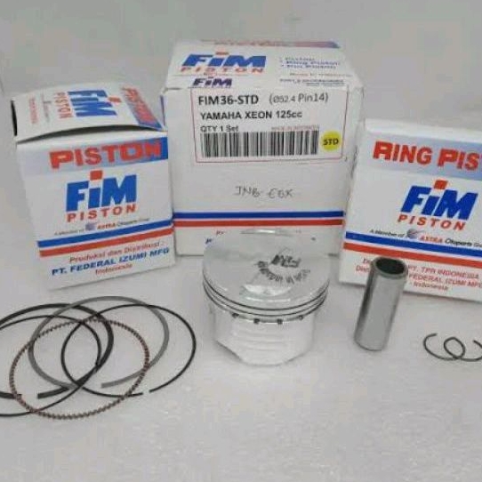 PISTON KIT XEON 125//SEHER SET RING YAMAHA XEON 125 RC KARBU/INJEKSI FIM 36 OS/OVER SIZE STANDAR/25/