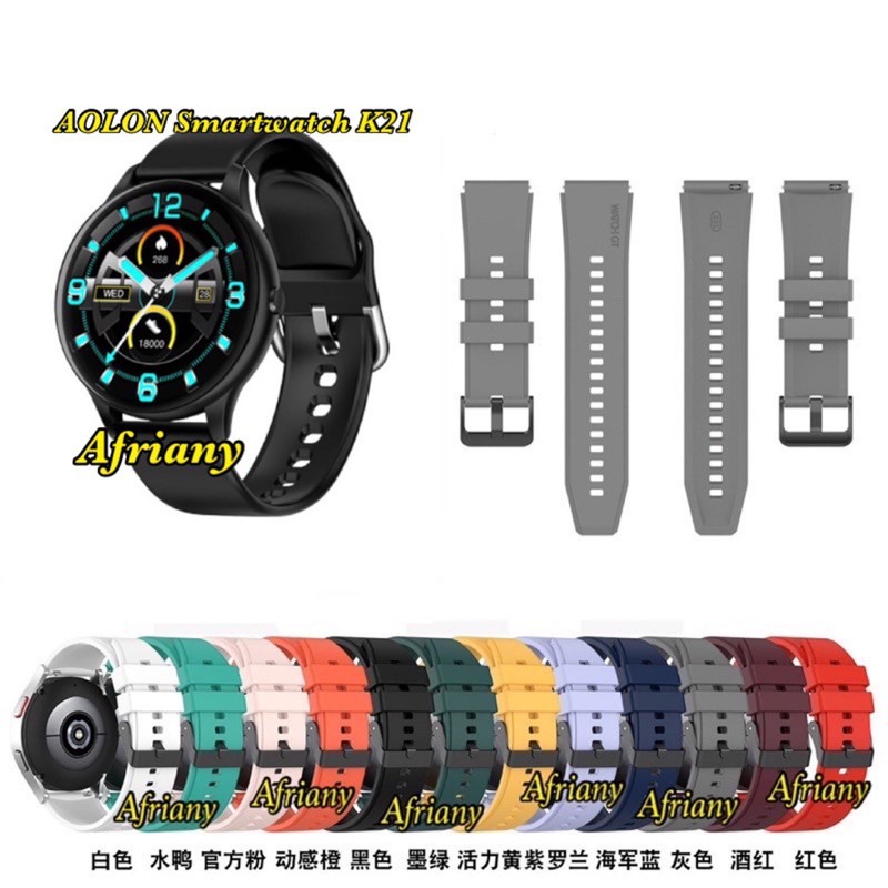 Strap Smartwatch AOLON QW13 / Smartwatch K21 Rubber Tali Jam Tangan