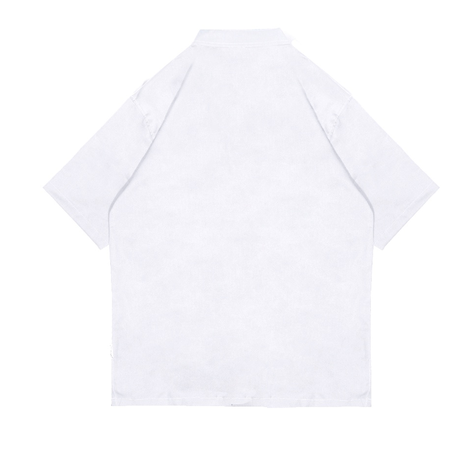 Predecessors Taf  Kemeja Pria Basic Polos Lengan Pendek Kerah Sanghai Chashirt#6 White