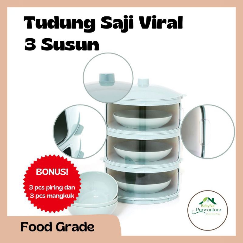 Technoplast Tudung Saji Viral 3 Susun