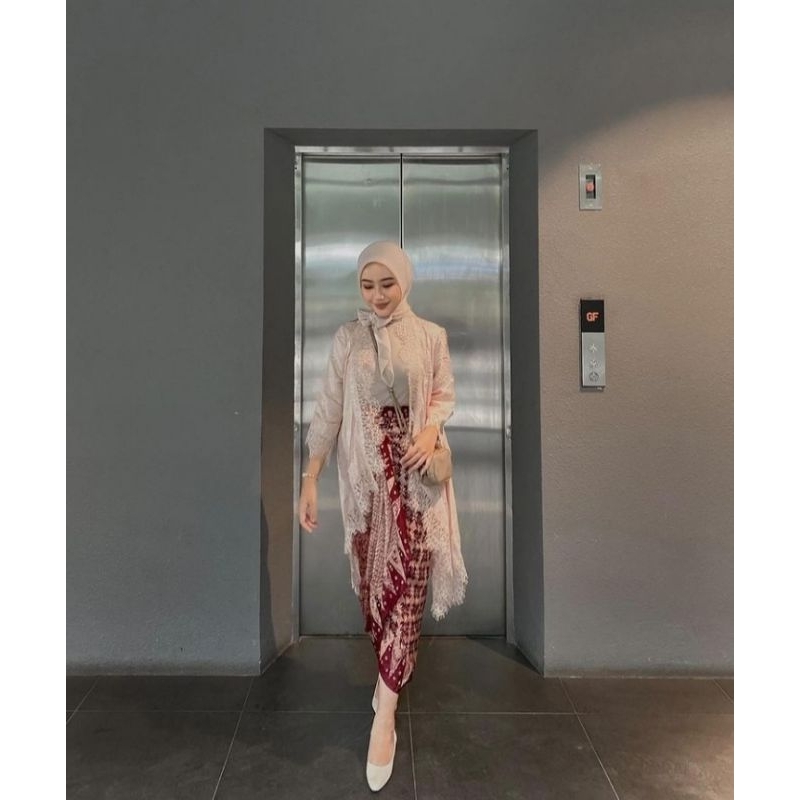 BATIK VISCOSE SETELAN NAGITA OUTER LACE DAN ROK LILIT TANPA INNER