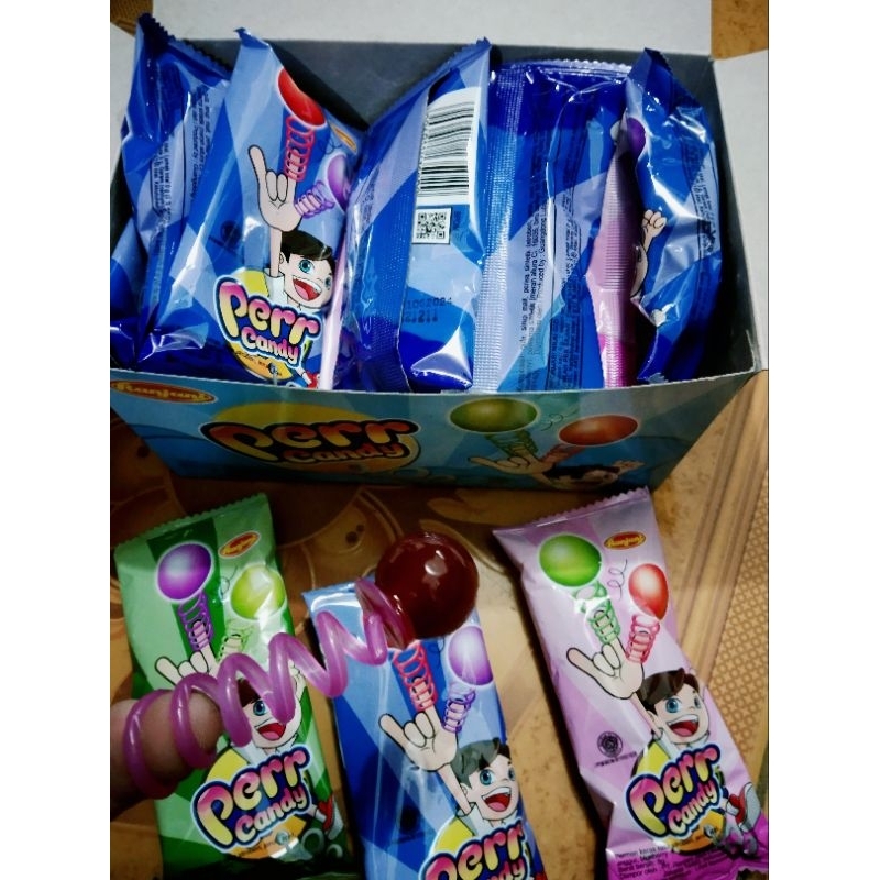 

Permen keras/lollipop PERR candy aneka rasa buah.