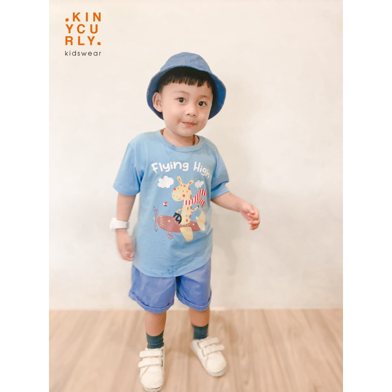 Kaos Anak Safari Series Kiny Curly Unisex 1-6 Tahun Original Super Premium