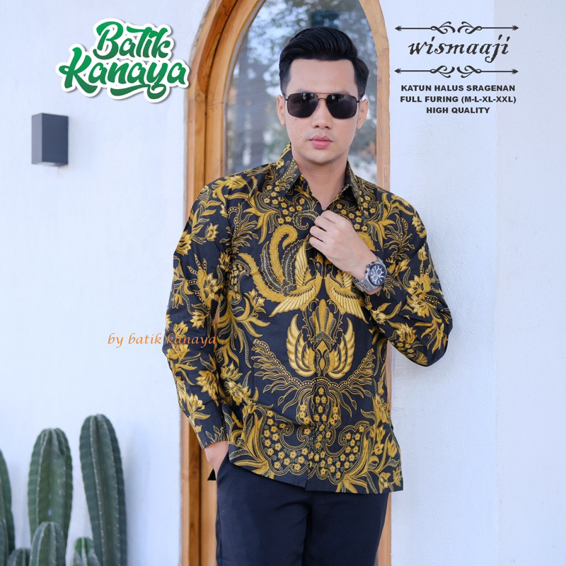 WISMAAJI Batik Pria Berlapis furing bahan katun PREMIUM