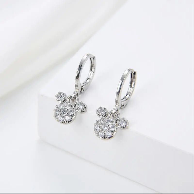 ANTING MICKEY MOUSE SILVER KOMBINASI PERMATA