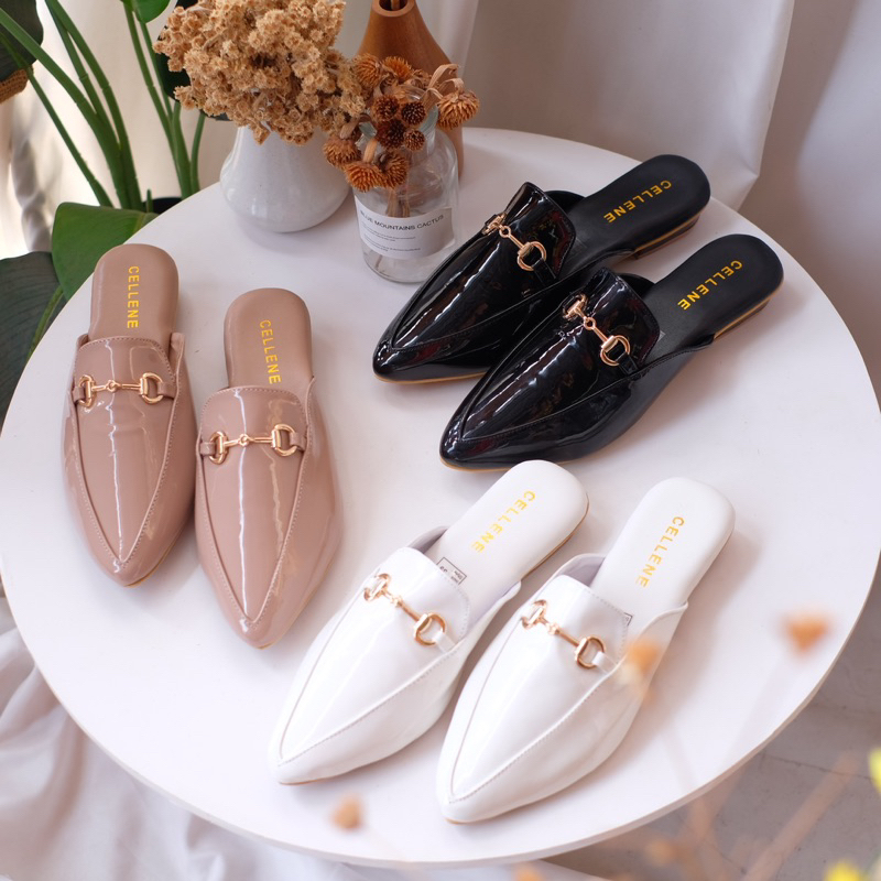 𝐂𝐄𝐋𝐋𝐄𝐍𝐄 Hanea Heels | sepatu wanita mules selop ukuran 37-42 hak 1,5cm