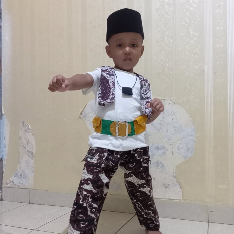 Paket Celana Batik Anak Sampai Dewasa Lengkap Dapat Peci Sabuk Kalung Pitung selendang batik